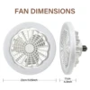 E27 ceiling fan light silent electric fan with remote control ceiling fan light suitable for living room study room kitchen 6