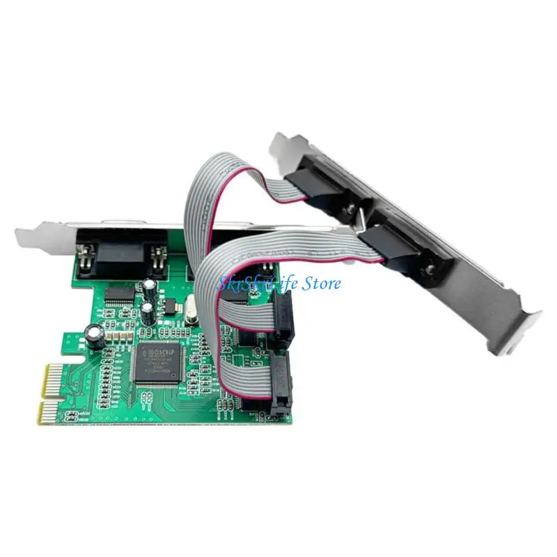 E65E 4 포트 PCIE 확장 카드 RS232 카드 PCIE 확장 컨버터 어댑터 MCS9904 칩 컨트롤러 LED 제어에 적합