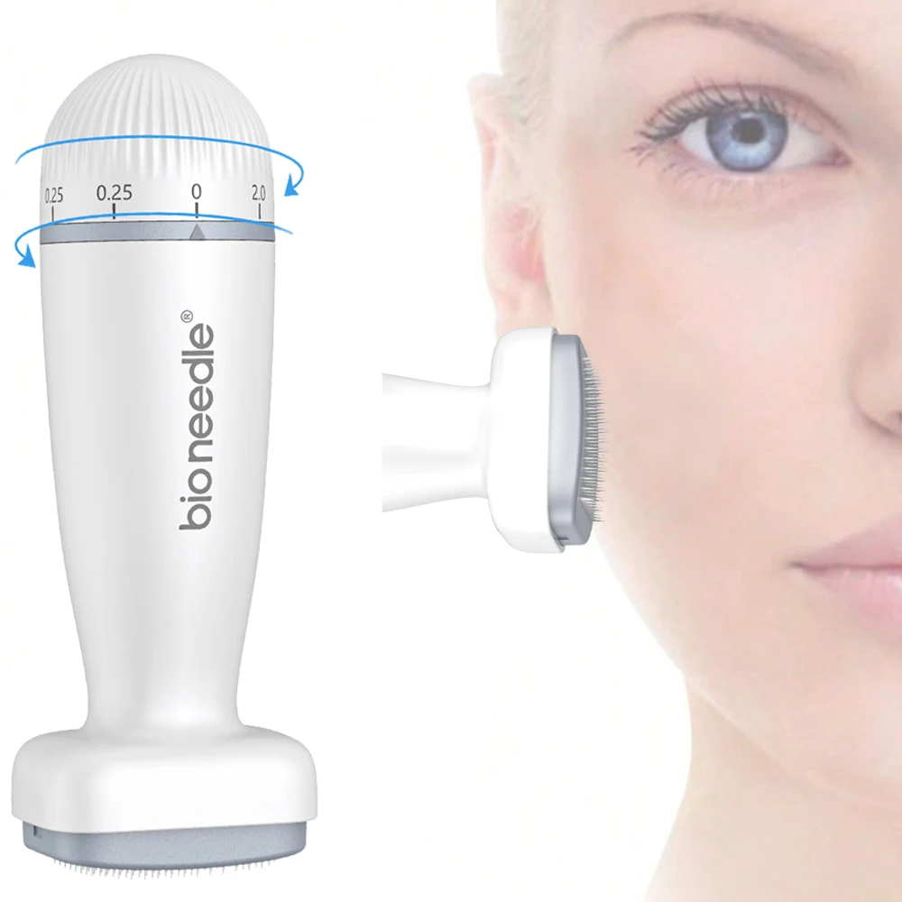 Bioneedle Derma - 120 agujas, sello profesional de microagujas de 0-2 mm con agujas ajustables para mujeres y hombres, antienvejecimiento._voghion.com
