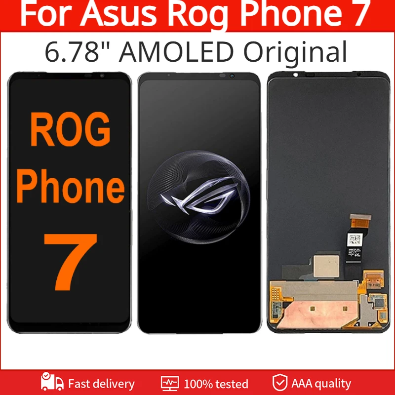 

6.78" AMOLED Original For Asus ROG Phone 7 LCD Display Touch Screen Digitizer Assembly Parts