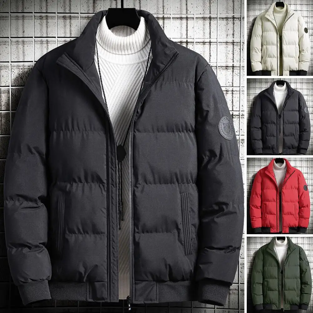 Stand Collar Parka Jacket Men Autumn Winter Cotton Padded Jackets Men Fashion Clothing 2023 Trends New Puffer Jacket