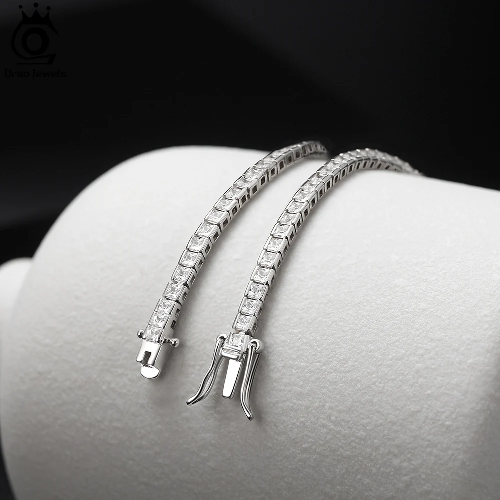 Sterling Silver Cubic Zirconia Tennis Bracelet - 925