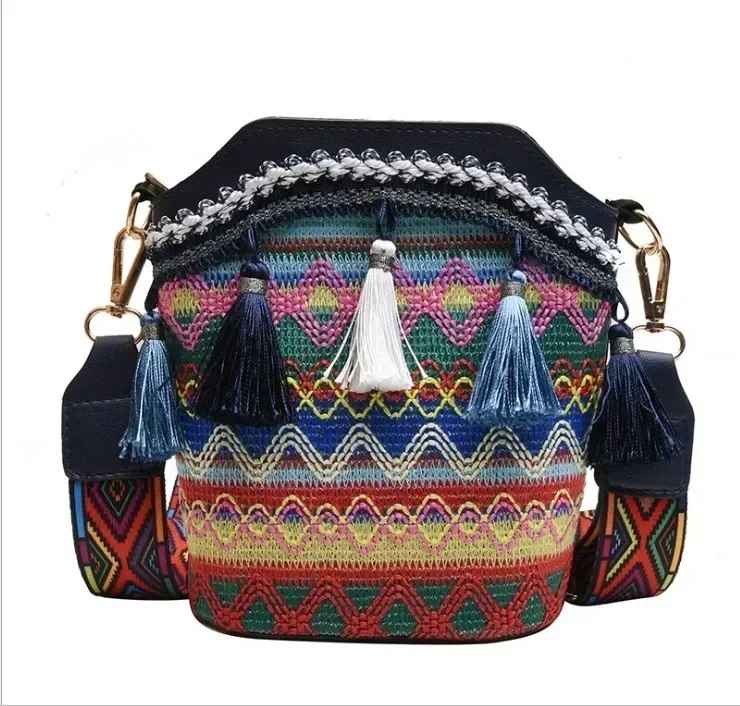 Vintage Women's Bag Tassel Ethnic Handwoven Crossbody for Lady Bag Hippie Sling Shoulder Bags for Ladies Handbag сумка женская 11