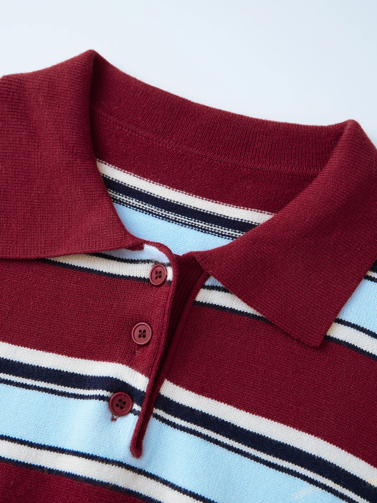 Ladies Cozy Striped Pullover Sweater Autumn Winter Stylish Relaxed Fit Long Sleeve Collared Knitwear Top