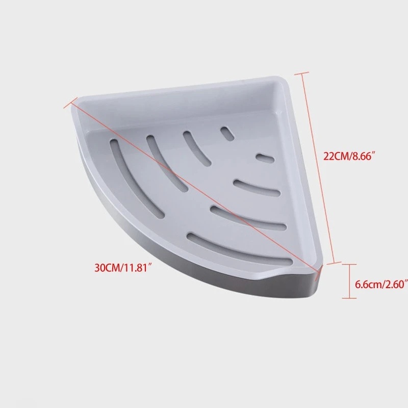 

Triangle Shower Shelf Shampoo Holder Bathroom Organizer Kitchen Storage Rack Shower Corner Caddy with 2 Hooks Rustproof
