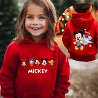 Mickey Minnie children's clothing kids hoodie autumn and winter sweater red double-sided printed top for girls 4