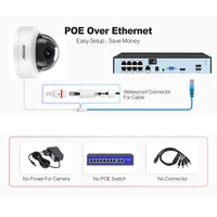 ASECAM 8MP 4K camera video surveillance IP de détection de visage extérieure H.265 Onvif dôme blanc en métal Vision nocturne IR 4MP POE AI caméra de surveillance humaine 4