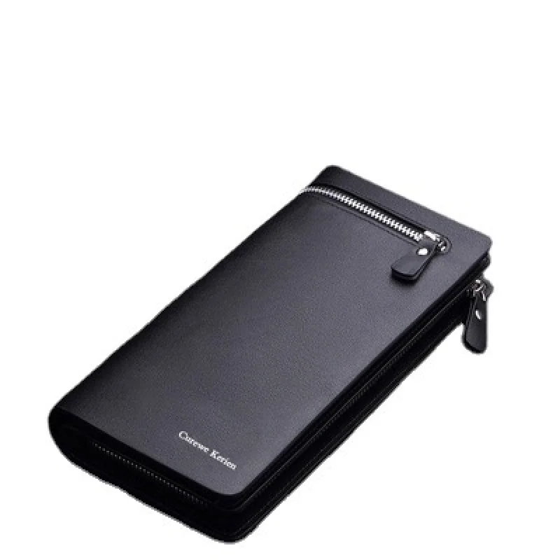 New men's multifunctional mobile phone bag with large capacity, men's business zipper, hand-held bag, wallet