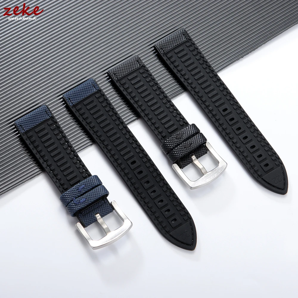 Premium Silicone Waterproof Watch Band with Metal Buckle - Breathable Soft Rubber Strap Replacement