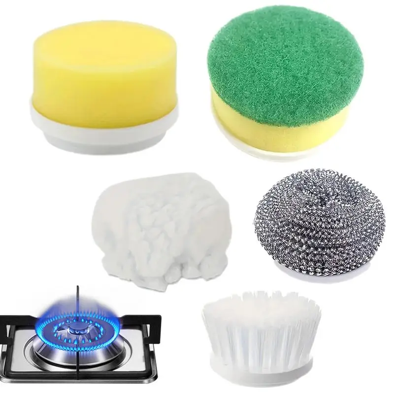 

5PCS Electric Scrubber Replacement Heads Multifunctional Bathroom Kitchen Cleaner Rechargeable Shower Scrubber Bathroom Supplies