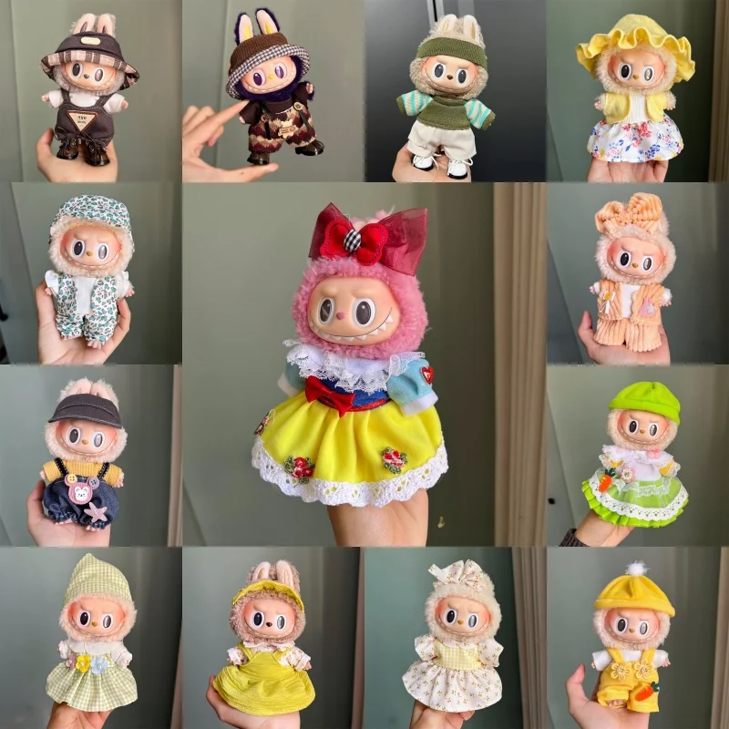 Labubu 17cm Mini Plush Doll Outfit – Cute Clothes & Accessories for V1, V2 & Multiple Series, Perfect Doll Attire 1