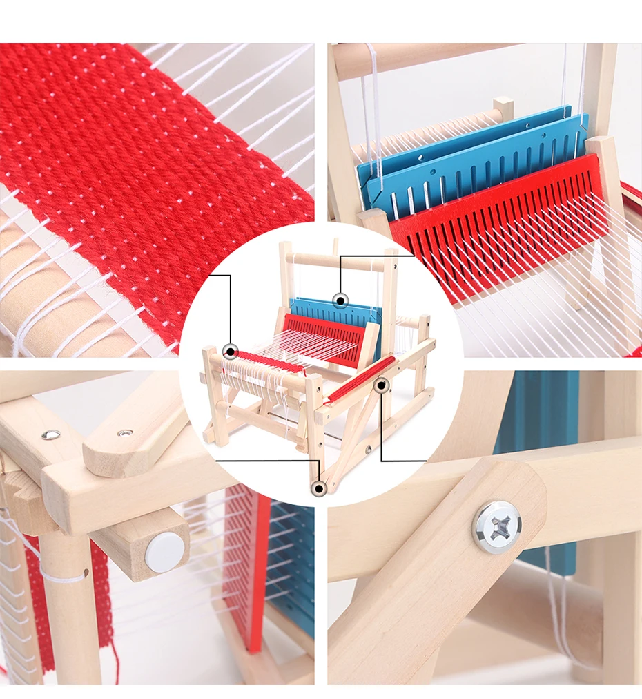 Wooden Multi-Craft Weaving Loom Mini Spinning Knitting Machine DIY Hand Loom Weaving Machine Handmade Crafting Fun for Adults