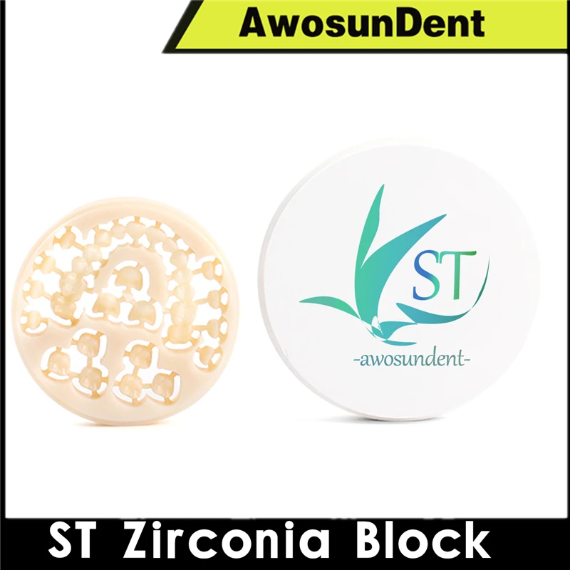 ST Super Translucent Zirconia Cad Cam 98 Open System Dental Lab White Zirconia Ceramic Block