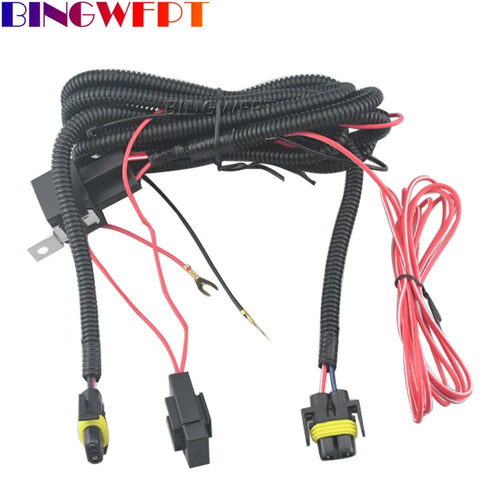 High Quality For VW New Polo Golf Jetta MK5 MK6 Skoda Octavia Fog Light Lamp Wires Harness Cable With Fuse Car Accessories 12V images - 6