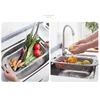 Foldable Kitchen Dish Drying Rack Stainless Steel Bowl Fruit Vegetable Dish Holder Sink Roller Organizer Basket Racks Tool 6