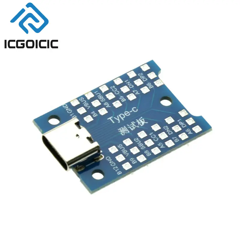 1-50pcs USB Type-C Breakout Board – All Pins Exposed, VBUS GND DP DN CC SBU, for Charging & Data Debugging, DIY Electronics image 3