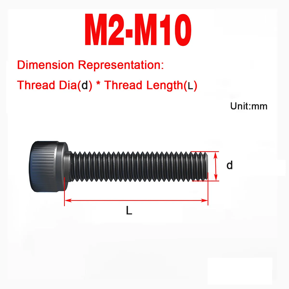 

M2M2.5M3 Grade 12.9 High Strength Black Hexagon Socket Screw / Cylindrical Head Bolt