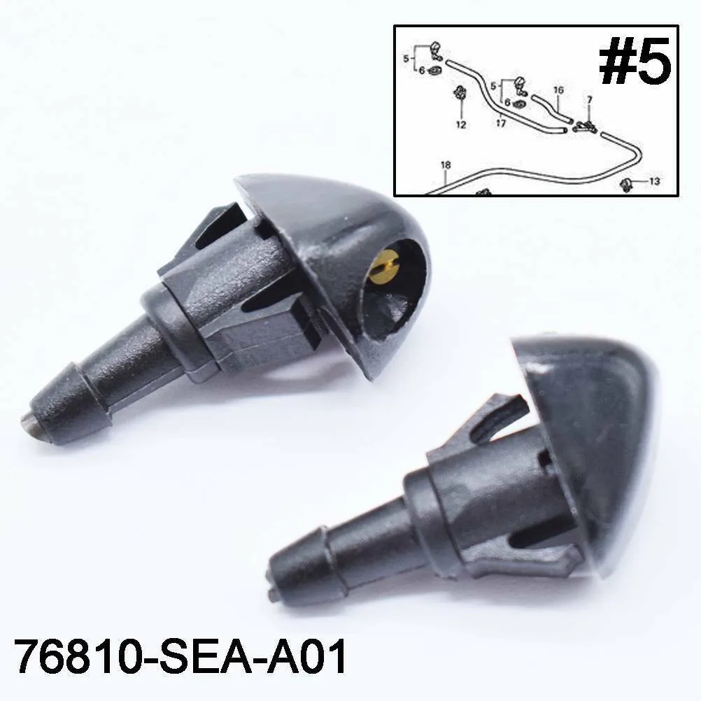 

For Shuttle 1995-2000 Water Jet Nozzle Front Windscreen For Prelude MK5 1997-2000 Washer ABS Plastic Black