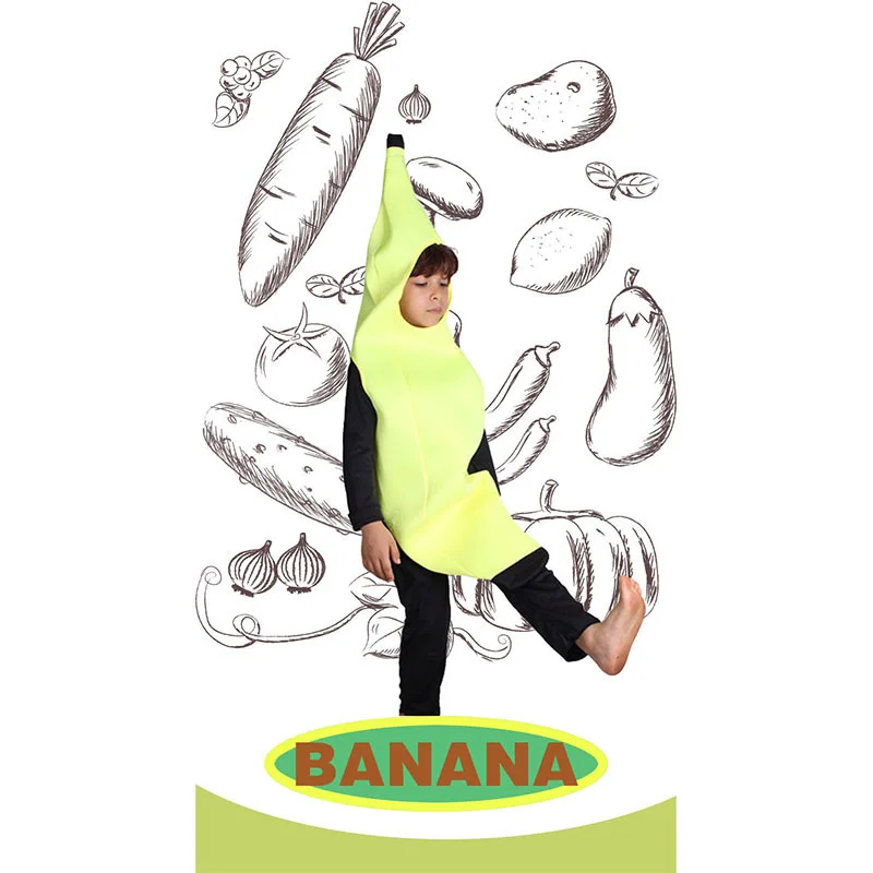 

Kids Fruit Banana Costume Boys Girls Cosplay Funny Costumes For Halloween School Performance
