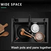 Kitchen Sink Black Nano-Sink Single-Slot Household Hand-Washing Basin Kitchen Large 304 Stainless Steel Sink Sink Bowl 2