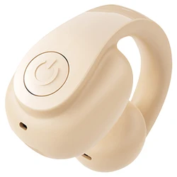 Wireless Noise - Canceling HiFi Stereo Ear Clip Earphones - Waterproof Bluetooth 5.4 Earbuds (Beige)