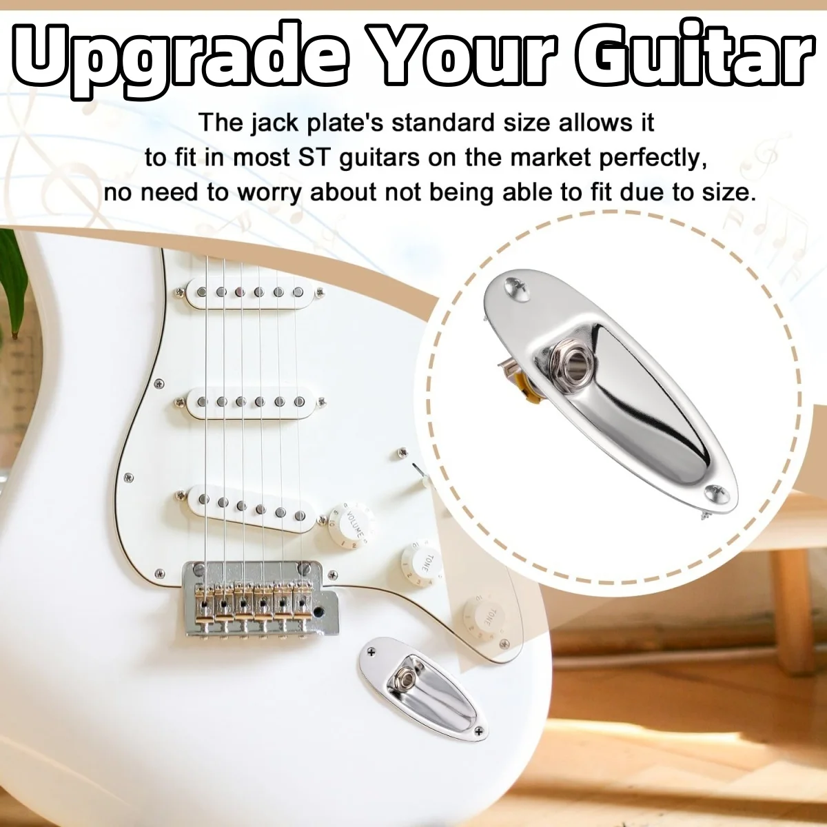 Guitar Socket Plate Guitar Input Jack Socket Plate Loaded Boat Style 1/4 In Mono Electric Guitar Socket Plate for Electric Replacement Parts