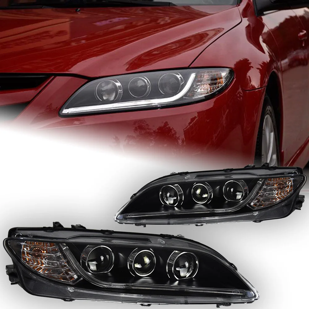 マツダ6用akdカースタイル,ヘッドライト2004-2012 mazda6,隠し