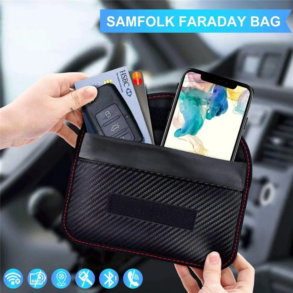 

Signal Blocking Faraday Bag Anti-Radiation Anti-Hacking Tracking For Cell Phones GPS RFID Car Key FOB EMF Case Storage Bags