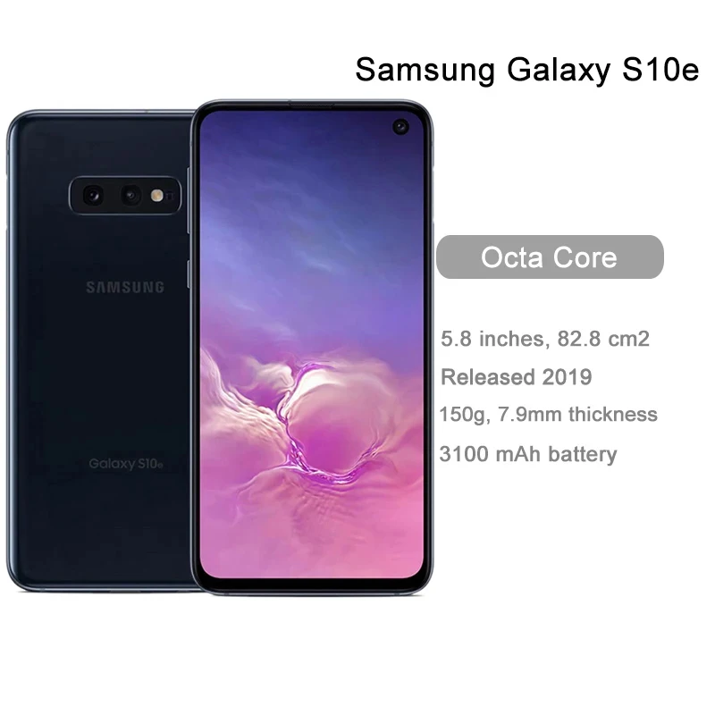 Samsung-teléfono inteligente Galaxy S10e G970U, Original, LTE, Android, Snapdragon 855, ocho núcleos, pantalla de 5,8 pulgadas, cámara de 16.0mp y 12.0mp, 6GB RAM, 128GB ROM, NFC