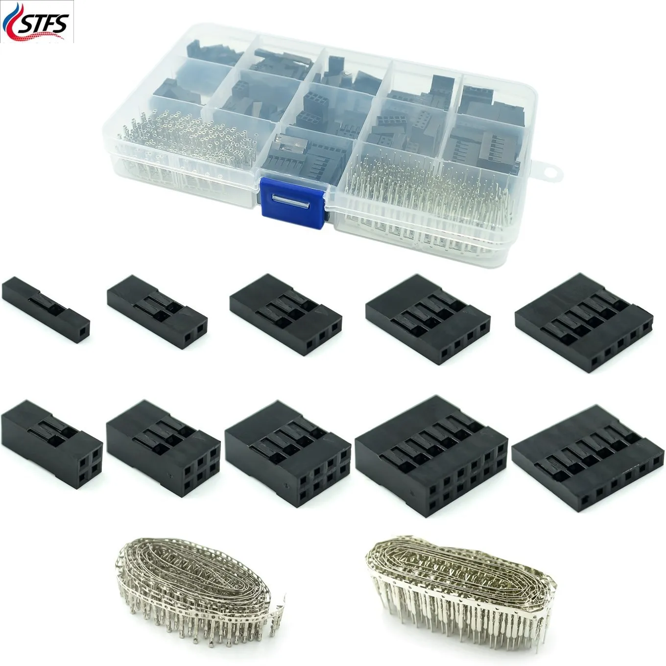 

620pcs Dupont Connector 2.54mm, Dupont Cable Jumper Wire Pin Header Housing Kit, Male Crimp Pins+Female Pin Terminal Connector