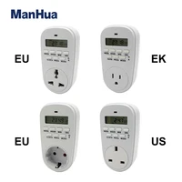 ManHua EU/US/UK/VN Plug Electronic Digital Timer Switch Outlet 230V 50HZ 24 Hour Cyclic Programmable Timer Socket 1