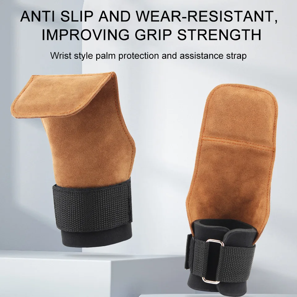Cowhide Gym Gloves Anti-Skid Weight Power Belt Lifting Pads Deadlift Belt Workout Crossfit Fitness Gloves Palm Protection 1Pcs compression gloves