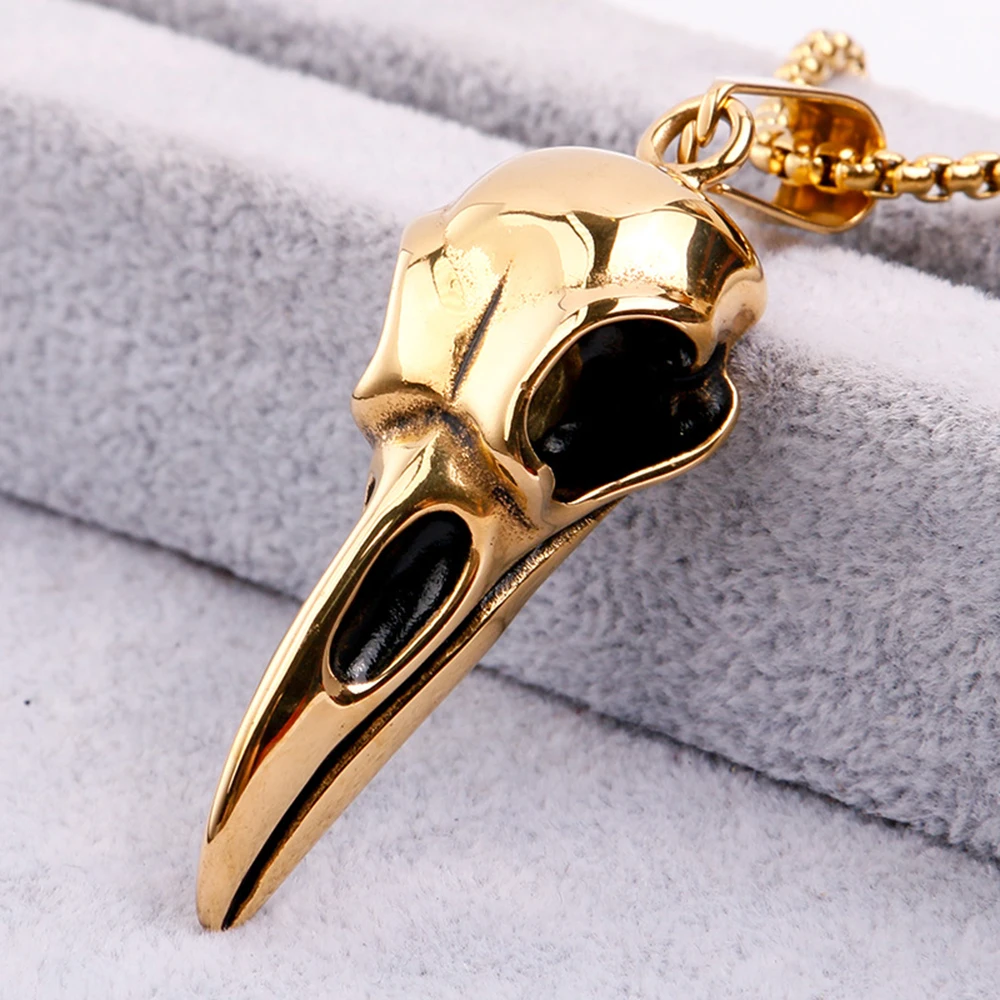 Inilbran Punk Corona Testa Collana Ciondolo Corona Vintage Cranio Collana Choker Nero Corvo Collana Regolabile Animale Corvo Catena Collana Gioielli Per Le Donne