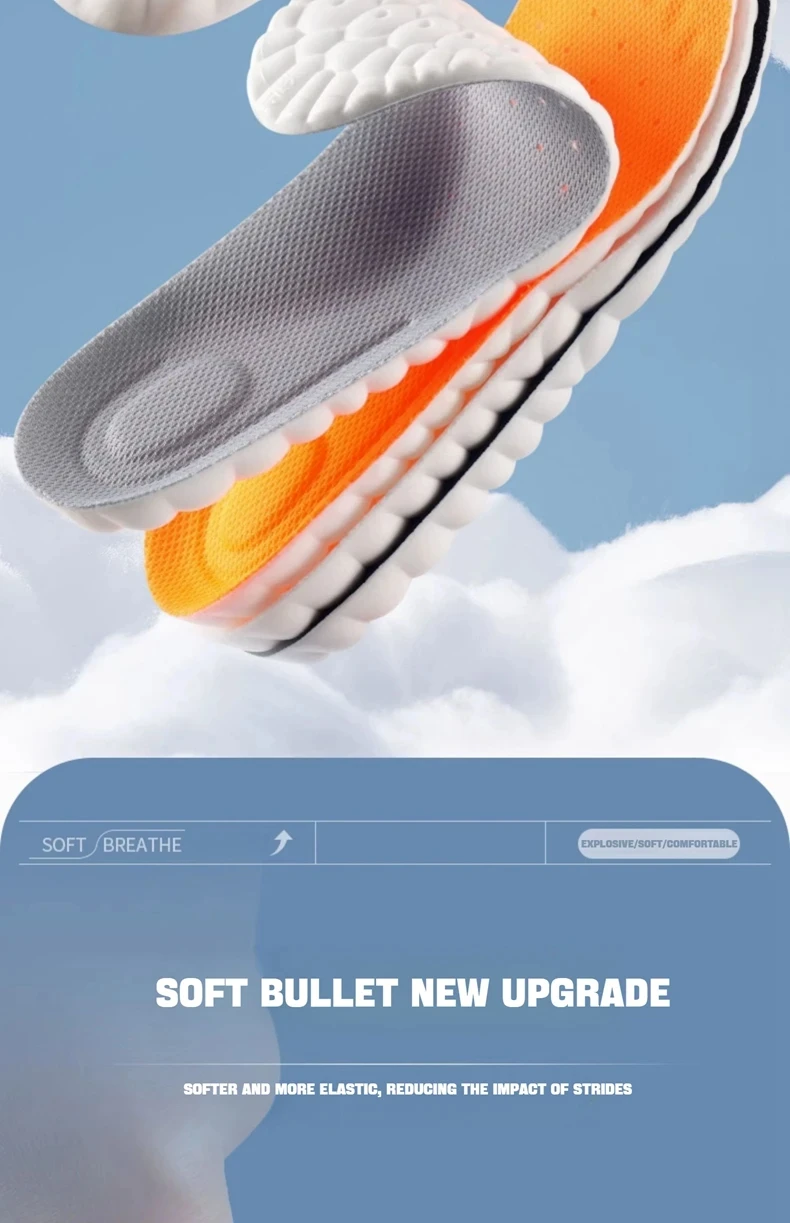 Description Picture 3 of item1Pair 4D Soft Footbed Leg Fatigue Relief Insoles Plantar Fasciitis Insoles Sports Shock Absorbing Insoles Shoe Accessories