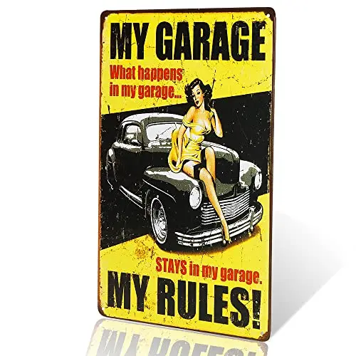 dingleiever-My Garage My Rutles Tin Sign Retro Man Cave Wall Art