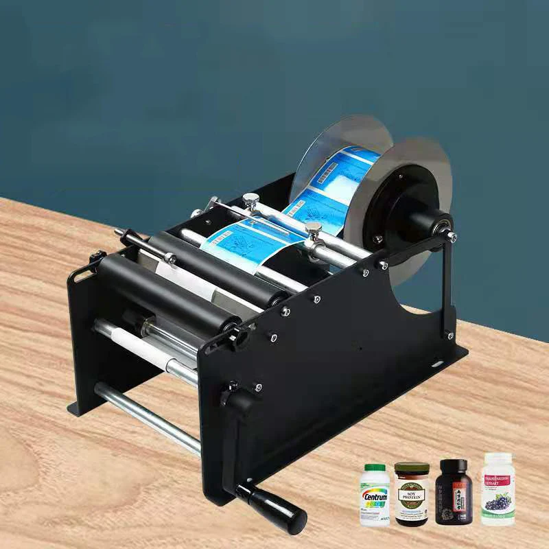 

Manual Round Bottle Labeling Machine Beer Cans Wine Semi-auto Packing Machine Adhesive Sticker Labeler Label Dispenser Machine