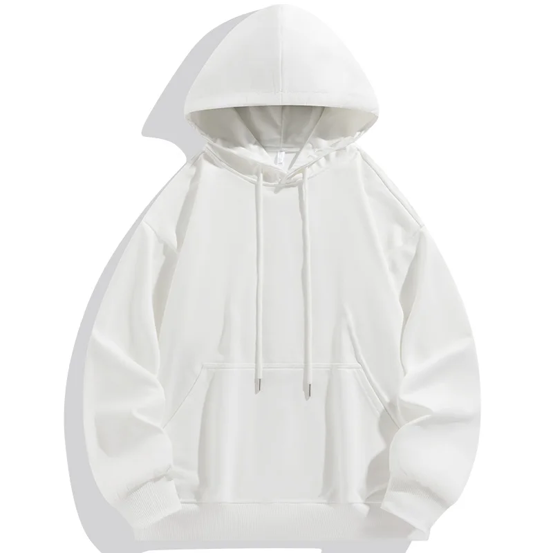 Hooded Men's 2023 Autumn and Winter Pullover Patchwork Drawstring Pockets Solid Color Hoodie Long Sleeved Casual Versatile Tops