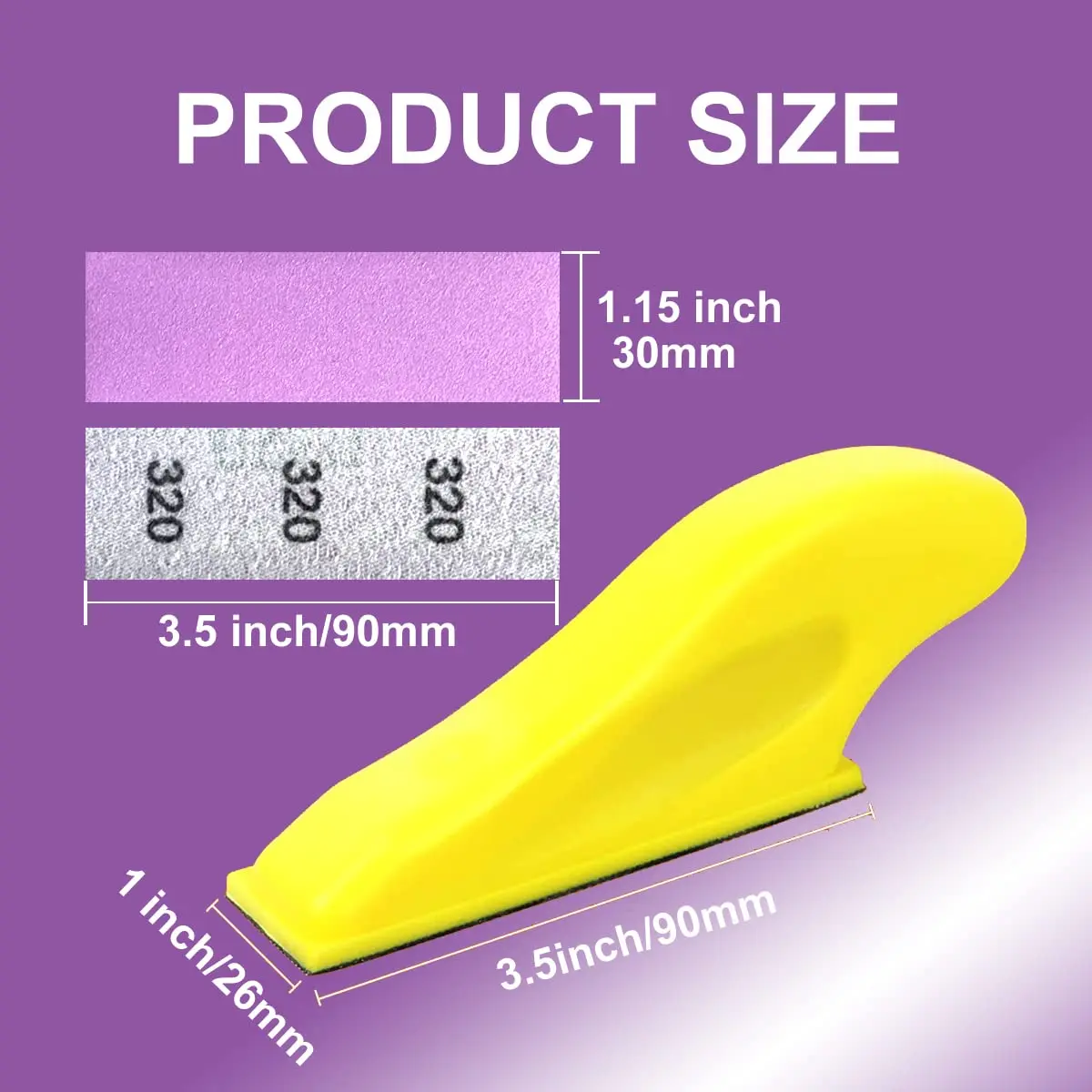 3.5"x 1" Detail Micro Hand Sander Kit 100Pcs Wet Dry Hook & Loop 60 to 10000 Grit Sandpaper for Metal Wood Projects Jade Mold