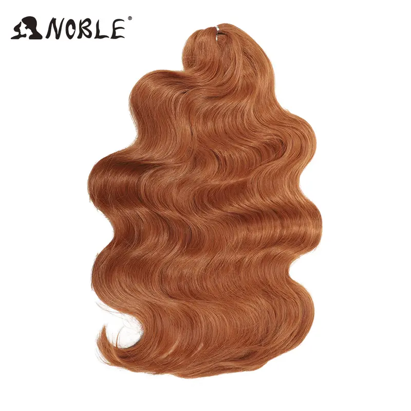 Noble Hair Soft Body Wave Crochet Hair 24Inch 3PCS Synthetic Hair Braids Ponytail Fake Hair Wavy Ombre Blonde Hair Extensions - Image 10