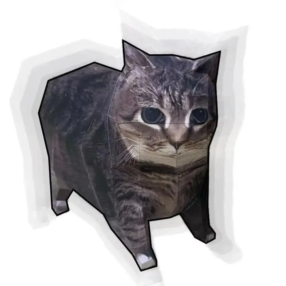 Gift Maxwell Cat Kitten Stereo Origami Handmade DIY Paper Cat Model Wondering Kitten Large Huh Cat Paper Model Home Decor