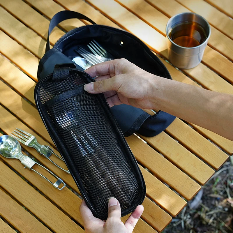 Camping Tableware Storage Bag, Outdoor Toiletries Bag, With Detachable Drain Picnic Tool Bag