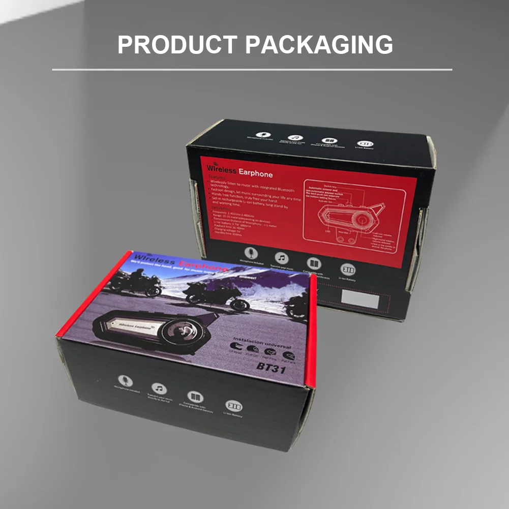 Helmet Headphone with Warning Light Motorcycle Helmet Earphone Handsfree Bluetooth-compatible 5.0 Wireless Headset Voice Control