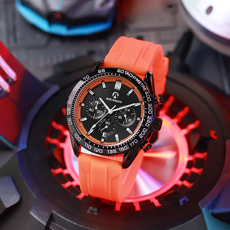 Top Brand Watches Luxury Leisure Watches Multi-Function Timing Silicone Strap Date Night Light Waterproof Sports Men Watch Male