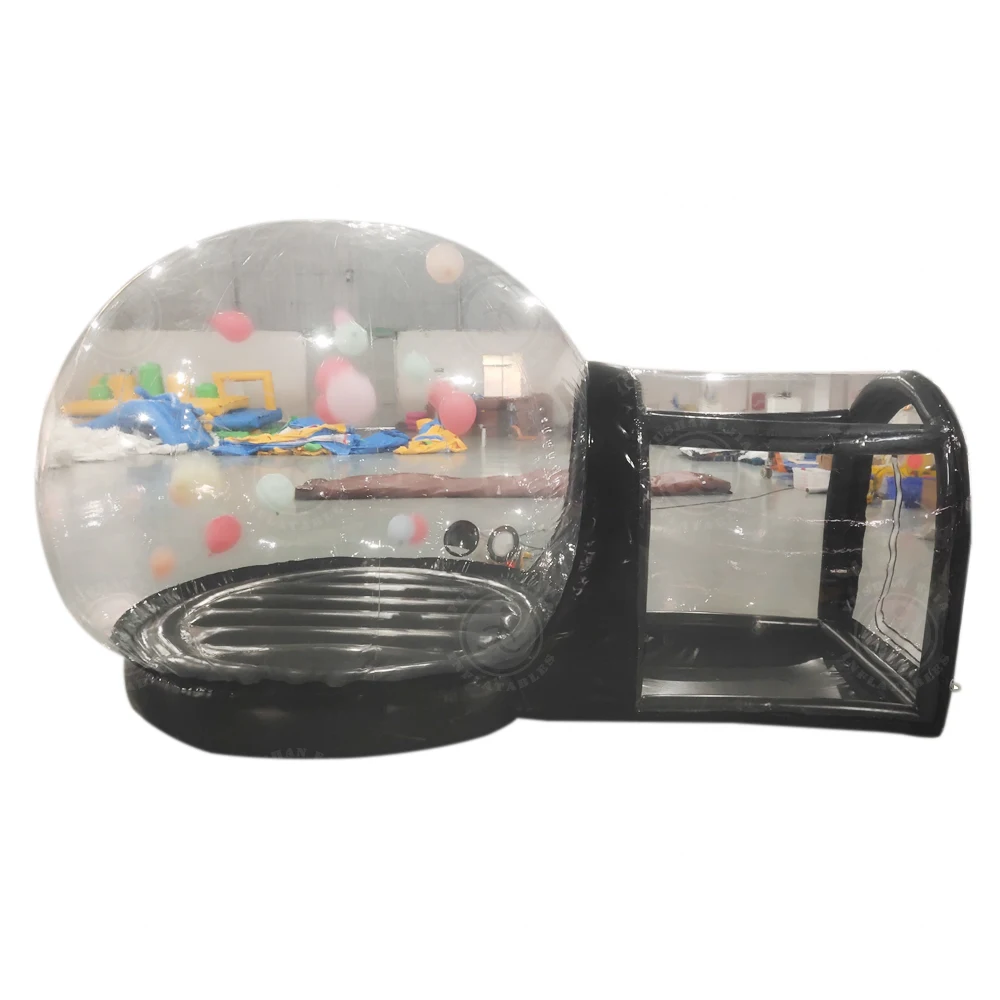 Black Bubble House Con Base Di Rimbalzo Bambini Che Saltano Castello Air Dome Tenda 10Ft Trasparente Bubble House