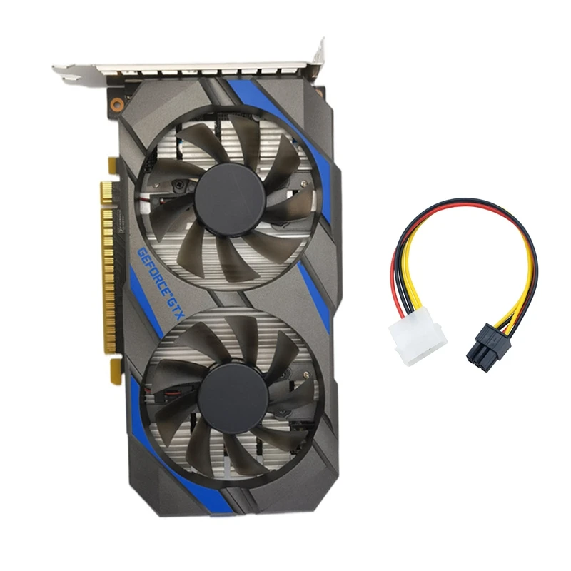 

NEW-Gtx1050ti 4 ГБ DDR5 1164 бит видеокарта + кабель от 4 до 6 контактов 14 нм 1752 МГц 3,0 МГц PCI E HD DP DVI видеокарта с двумя вентиляторами