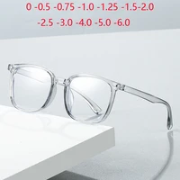 Rivet Frame Square Nearsighted Glasses For Women Men Vintage Anti Blue Rays Student Prescription Spectacles 0 -0.5 -1.0 To -6.0 1