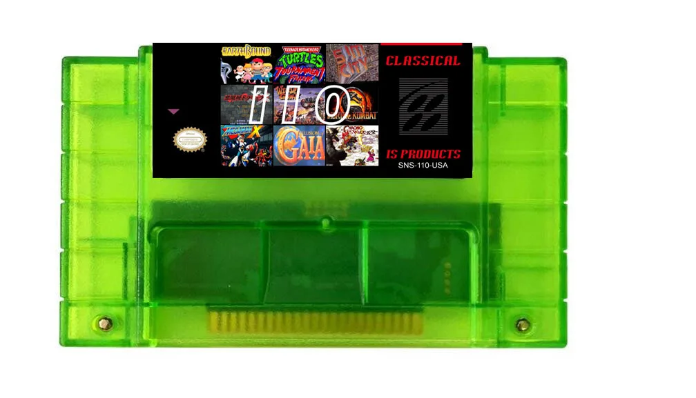Super 110 In 1 Batteria Salva File Di Gioco Cartuccia Chrono Trigger Zeldaed Un Collegamento Al Passato Soul Blazer Super Marioed World Turtle