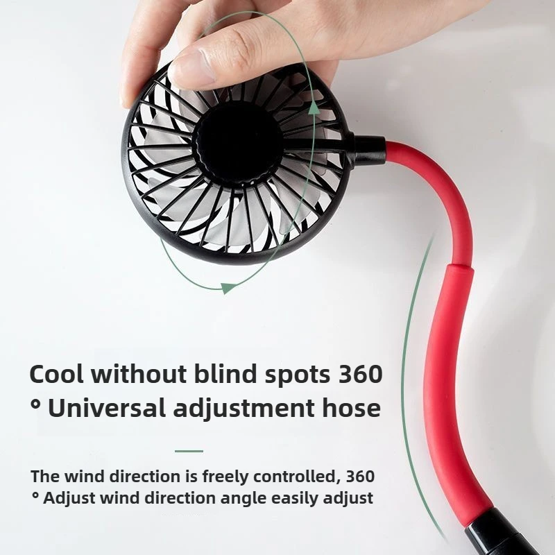 USB Portable Cold Fan Hands Free Neck Hanging Rechargeable Mini Sports3-Speed Adjustable Neck Dual Fan Home OfficeOutdoor Travel 5