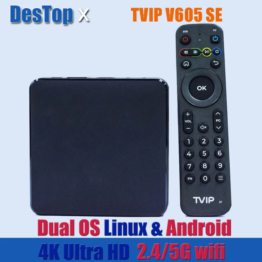 MiNi Set Top Box TVIP 605 605se Box Linux 4.4 Doppio Sistema Support H.265 1920x1080 3840x2160 Quad Core TVIP605 HOT SALE