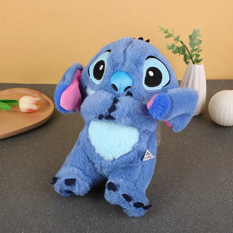 Disney Stitch Baby Sleeping Companion Sound Soothing Musical Plush Toy With Air Bag Doll Breathing Toys Gifts Kawaii Toys 4